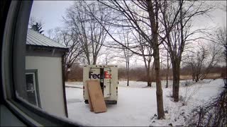 Delivery Truck Drives Off with Deserted Packages