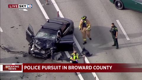 Car crashes during chase on