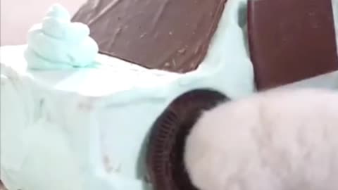 cat decorating cake