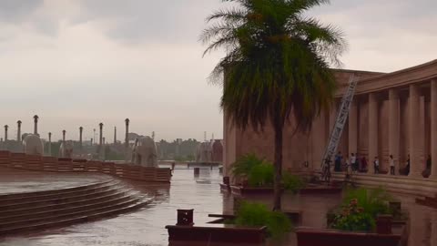 Ambedkar Park Rain View Lucknow