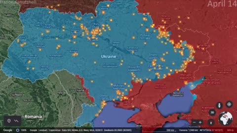 Russo-Ukrainian War First 2 Months Mapped using Google Earth