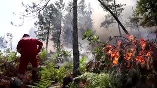 Albanian firefighters battle wildfires for third day