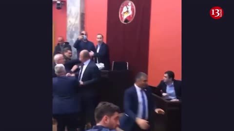 A fight between deputies in the Georgian parliament