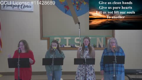 Moose Creek Baptist Church sings “Give Us Clean Hands“ During Service 4-24-2022