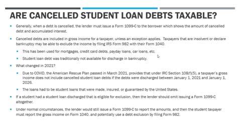 Is Cancelled Student Loan Debt Taxable Income?