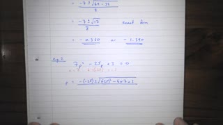 Algebra 08 - Using the Quadratic Equation