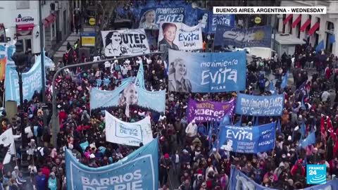 Argentina protests: Thousands take to streets demanding higher wages • FRANCE 24 English