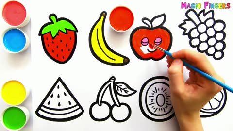Let's Learn How to Draw Fruit Together | Painting, Coloring Tips for Toddlers & Children