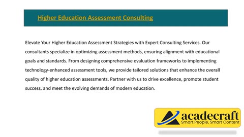 Higher Education Assessment Consulting