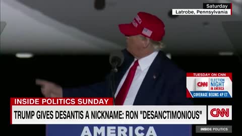 Trump criticizes DeSantis with new nickname at rally