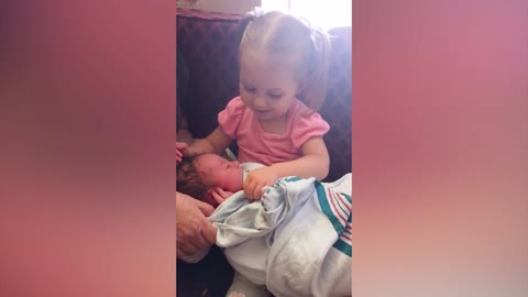 Funny Siblings First Meeting Newborn Baby #2 - WE LAUGH