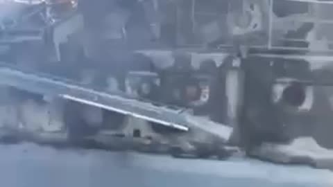 Footage of Russian Ship in Dry Dock Hit By Ukrainian Missiles