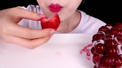 Ultimate ASMR Frozen Fruit Eating: Relaxing Crunchy Sounds