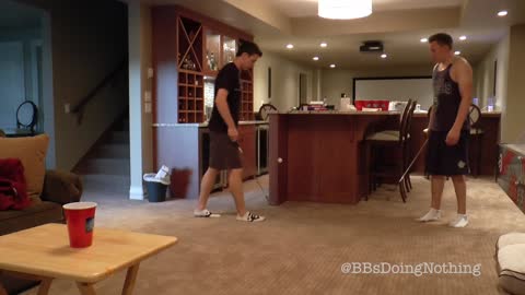 Guy Makes An Awesome Beer Pong Golf Shot