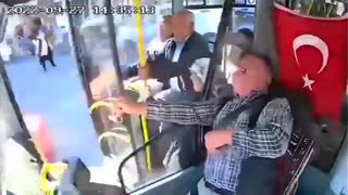 TURKISH BUS DRIVER DIES ON THE SPOT IN MOTION !!