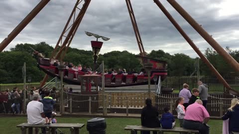 The Flying Cutlass Pirate Ship ride Light water Valley