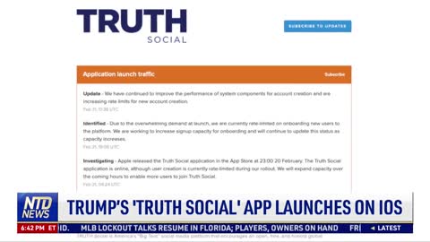 Trump’s 'Truth Social' App Launches on iOS