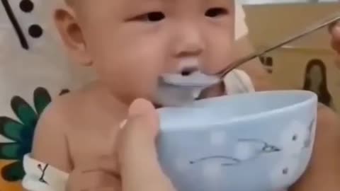 Baby eat funny movement