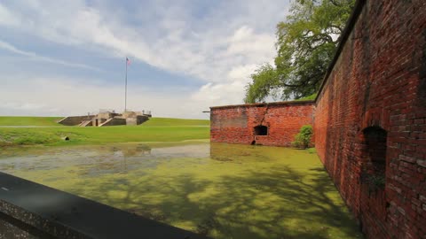 Louisiana Fort Jefferson Moat And Walls
