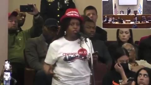 A black woman from Chicago wearing a MAGA hat confronted Mayor Brandon Johnson