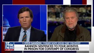 Steve Bannon joins Tucker Carlson for first interview since contempt sentencing