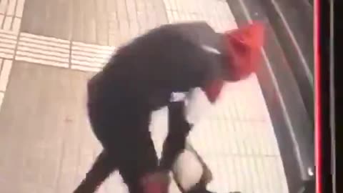 Brutal attack in Barcelona subway. A man attacked an elderly woman to steal her purse