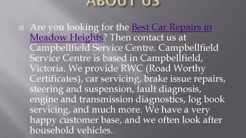 Best Car Repairs in Meadow Heights