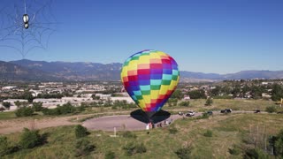 Hot Air Balloon Just Landing Labor Day Colorado Springs 4K