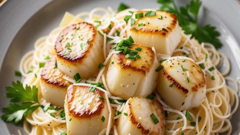 Scrumptious Buttered Scallops with Angel Hair Pasta Recipe