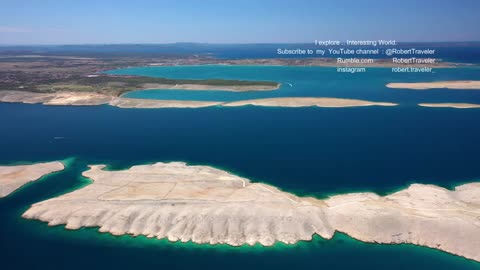 Beautiful Pag Island & Bridge in the Adriatic Sea, Croatia #4K Part 1