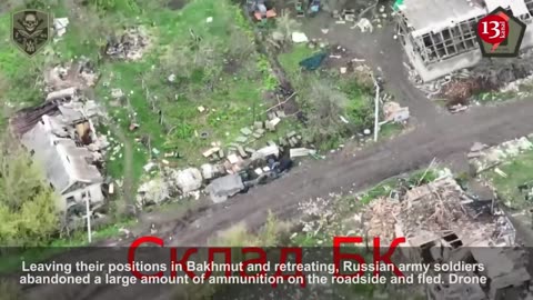 Drone targets large amount of ammunition that Russians stored by roadside in Bakhmut