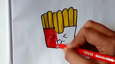 cute and easy drawing for kidshow to draw french fries 🍟