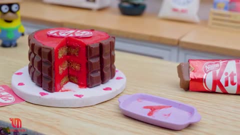 Perfect Miniature KITKAT Cake Decorating | Best Of Tiny Chocolate Cake Recipe | Yummy Bakery
