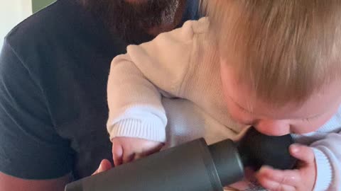 Baby Makes Funny Noise with Massage Gun