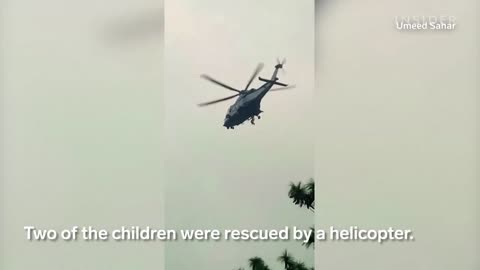 Children Rescued from Chairlift after the cable snapped in Pakistan