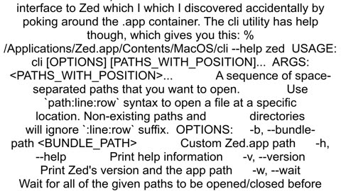 Launch zed editor from command line opening specified directory