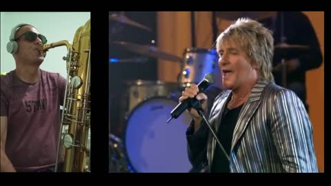 video fundo musical de Rod Stewart e Saxofone Bass
