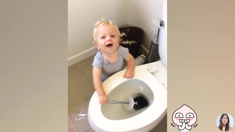Try Not To Laugh Funny Baby Doing House Work