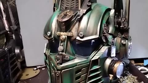 Steampunk Optimus Prime mask work in progress