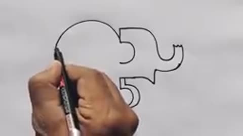 How to Drew Elephant from number 555