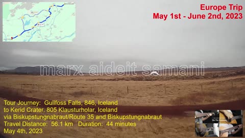May 4th, 2023 Gullfoss Falls, 846, Iceland to Kerið crater, 805 Klausturholar, Iceland