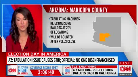 CNN on Maricopa County, AZ, tabulation issue: