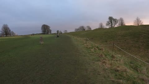 from a farm to ancient standing stones Avebury. speedlapse