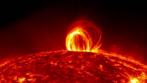 "Solar Serenade: The Enigmatic Dance of Fiery Looping Rain on the Sun"
