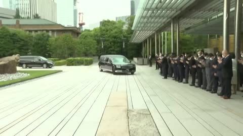 Hearse with Shinzo Abe's body passes PM's office in Japan's Tokyo | AFP