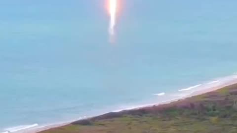An interesting view of the Falcon 9's return to Earth.