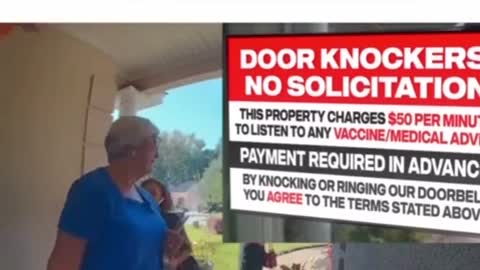 House sign repels vaccine pushers