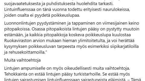 Suomen Riistakeskus on myöntänyt turkistarhoille tappoluvat lähes 10 000 lintuyksilön ampumiseen.