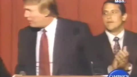 Trump speaking at the Cuban-American foundation in 1999.