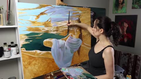 I painted myself underwater (it took 4 months) | Oil Painting Time Lapse | Realistic Water